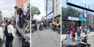 Operativo contra malparqueados en la calle 72 en Bogotá.