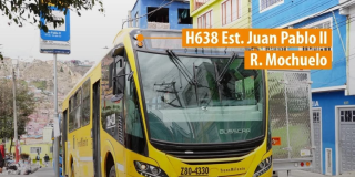 Foto de un bus de TransMilenio