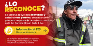 Imagen que muestra a un hombre y un texto: ¿lo reconoce? se solicita apoyo para identificar y ubicar a esta persona