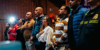 Foto de funcionarios de la localidad de Tunjuelito en una rendición de cuentas 2026