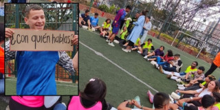 Foto de un grupo de jóvenes en un parque en procesos de diálogo sobre prevención de violencias de género en Bogotá.