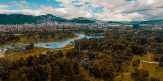 Foto aérea del parque Simón Bolívar de Bogotá.