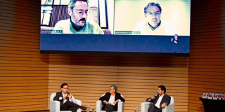 Foto de un panel en el marco de conmemoración de diez años de Secretaría de Seguridad