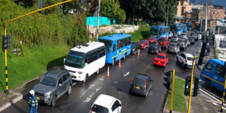 Foto del reversible de la carrera Séptima en Bogotá.