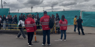 Foto del equipo de Seguridad en inmediaciones al estadio El Campín