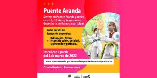 Cómo inscribirse a las Escuelas de Formación Deportiva Puente Aranda