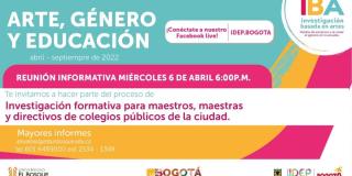 Facebook Live del IDEP sobre la convocatoria arte, género y educación