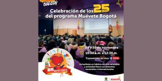 Cumpleaños número 25 del Programa Muévete Bogotá facebook live IDRD