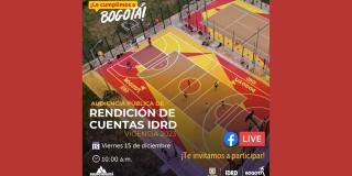 Audiencia de Rendición de Cuentas 2023 del IDRD este 15 de diciembre 