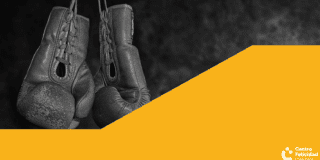 Imagen de dos guantes de boxeo que descuelgan y en la parte de abajo una franja amarilla con el logo del CEFE Chapinero