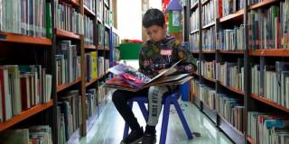 Foto que muestra un niño leyendo un libro 