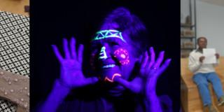 Imagen de adulto mayor con pintura fluorescente en su rostro