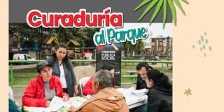 Imagen gráfica que muestra personas sentadas hablando 