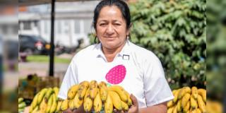 Foto de mujer campesina en una de las jornadas de Mercados Campesinos de Bogotá