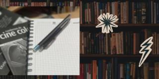 Imagen de libros, un cuaderno y esfero 