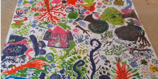 Imagen de un proyecto realizado por un niño durante el taller gratuito de artes plásticas en el CEFE Chapinero.