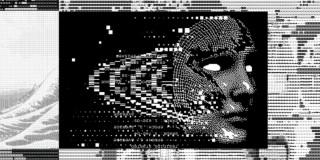 Imagen de rostro en ASCII art