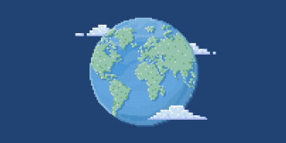 Imagen del Planeta tierra en configuración de videojuego