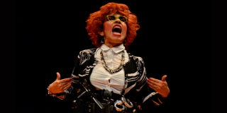 Imagen de la profesora Rosalba Scholasticus en escena.