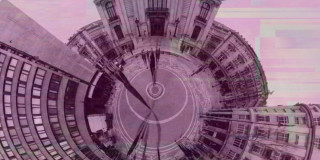 Imagen de edificio en 3D en blanco y negro