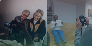 Imagen de adultos mayores en taller de fotografía