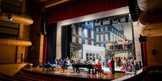 Imagen de Boheme en ensayo en el Teatro Mayor Julio Mario Santo Domingo
