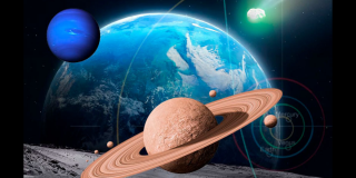 Imagen del espacio donde se observan los planetas.