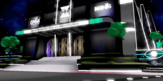 Imagen de una puerta con logotipos de Crea y Nidos en 3D