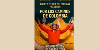 Imagen de los integrantes del Ballet Tierra Colombiana en escena.