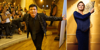 Imagen de imitadores de Juan Gabriel y Rocio Dúrcal en Bogotá.