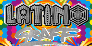 Imagen del cartel promocional del conversatorio con el texto Latin Graff