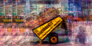 Imagen de una carreta cargada de varias cosas.