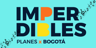 Imagen en letras Imperdibles Bogotá con notas musicales