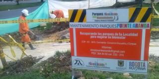 Intervienen y recuperan parques de la localidad de Puente Aranda 