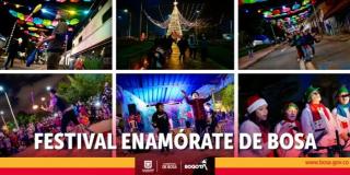 Con árbol de 15mts. iluminado, inició el Festival Enamórate de Bosa