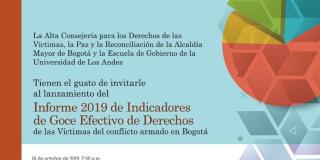 Distrito presentará informe sobre seguimiento y evaluación a la política pública de víctimas en Bogotá