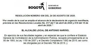 Resolución Numero 36 de 2020