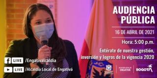 En Audiencia Pública el próximo 16 de abril Engativá rinde cuentas de la gestión 2020 