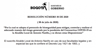 Resolución Número 30 de 2020