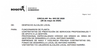 Circular No. 005 de 2020