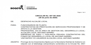 Circular No. 007 de 2020