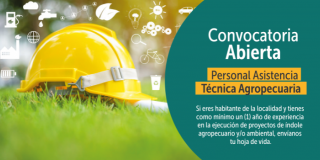 Convocatoria Abierta Personal Asistencia Técnica Agropuecuaria 