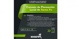 Haz parte del Consejo Local de Planeación de Santa Fe 