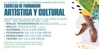 Las inscripciones para escuelas de formación artística y cultural se encuentras abiertas