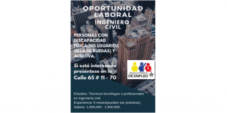 Vacantes disponibles dirigidas a Población con Discapacidad.