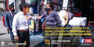 Conéctate con Claudia López para conocer los apoyos al empleo y el emprendimiento para la localidad de Antonio Nariño