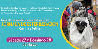 Te invitamos a participar en la jornada de esterilización que se realizará este fin de semana en nuestra localidad. ¡Participa con tus mascotas!