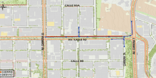 Cierre por carriles en dos etapas no simultaneas, en la calzada norte de la av. calle 92 entre la carrera 7A y la av. carrera 11  