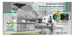 Audiencia Pública de Rendición de Cuentas Gestión del Gobierno Local 2020