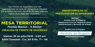 Mesa Territorial Florida Blanca II sector